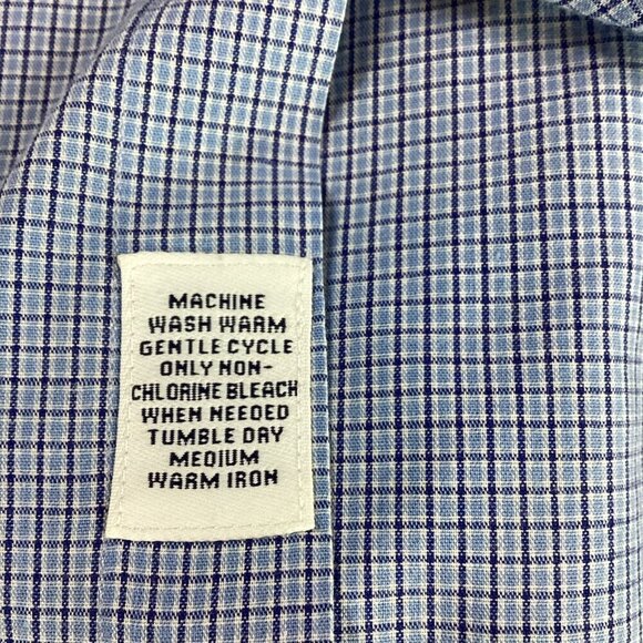 Roundtree & Yorke Blended Broadcloth Button Down Dress Shirt Men 17.5/35 #100R - Picture 3 of 5